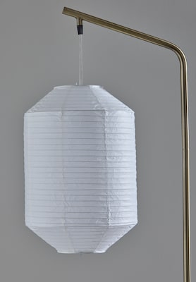 Adesso Keanu 64.5"H Antique Brass Floor Lamp with White Paper Shade (1597-21)