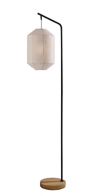 Adesso Keanu 64.5H Black Floor Lamp with White Paper Shade (1597-01)