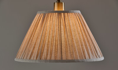 Adesso Shiloh 63"H Antique Brass Floor Lamp with Soft Pleated Oatmeal Linen Shade (1578-21)