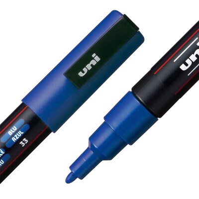 POSCA PC-3M Water Based Paint Marker, Fine Bullet Tip, Blue, 3/Pack (UBCPC3MBLUE-3)