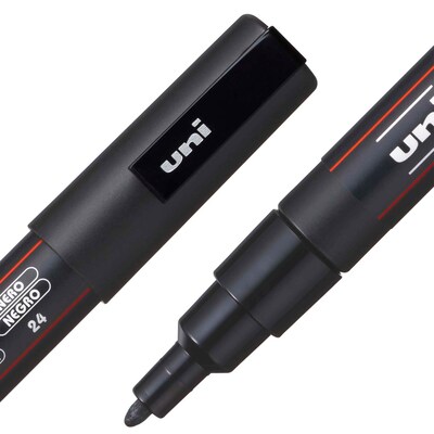 POSCA PC-3M Water Based Paint Marker, Fine Bullet Tip, Black, 3/Pack (UBCPC3MBLACK-3)