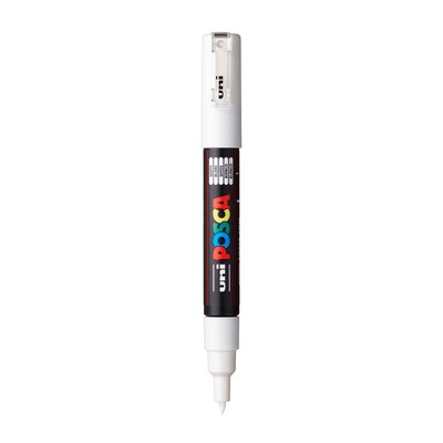 POSCA PC-1M Water Based Paint Marker, Extra Fine Bullet Tip, White, 3/Pack (UBCPC1MWHITE-3)
