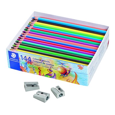 STAEDTLER Triangular Colored Pencils Classpack, Assorted Colors, 144 Pencils/Pack (STD177C144A6)