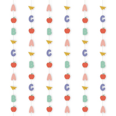 Party City Back to School Hanging Decoration, Multicolored, 6/Pack (AM50050357-PC)