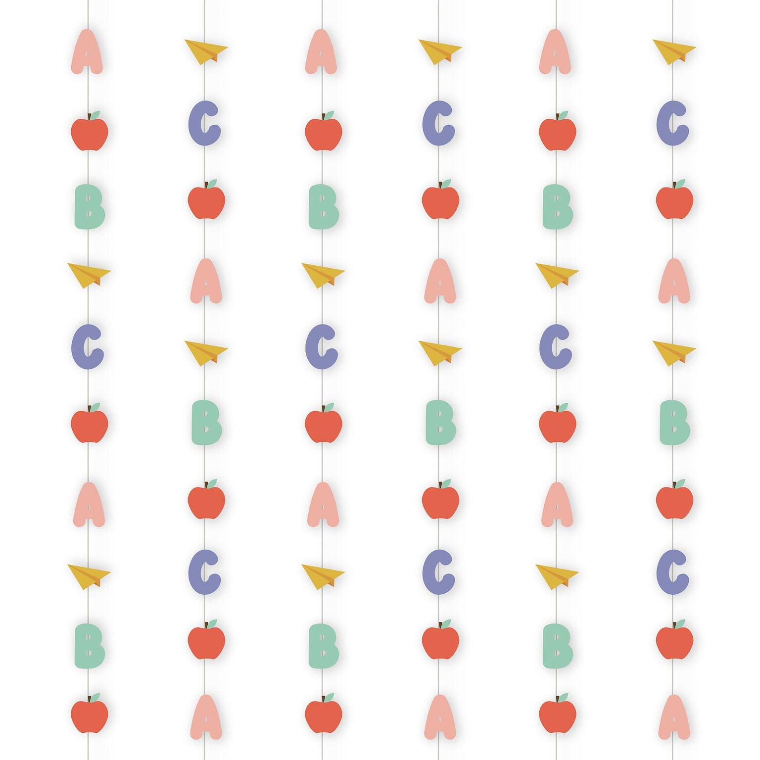 Party City Back to School Hanging Decoration, Multicolored, 6/Pack (AM50050357-PC)