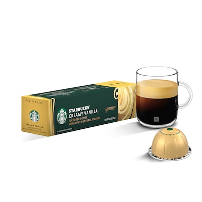 Starbucks Creamy Vanilla Coffee Nespresso Vertuo Capsules, Light Roast, 10/Pack (2016.10)