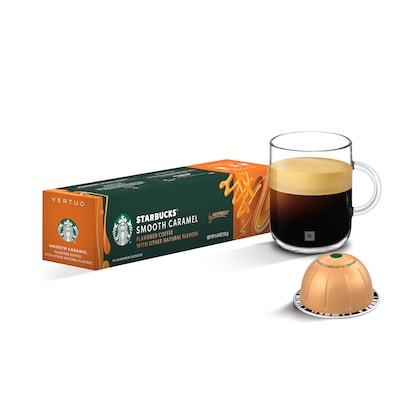 Starbucks Smooth Caramel Coffee Nespresso Vertuo Capsules, Light Roast, 10/Pack (2017.10)