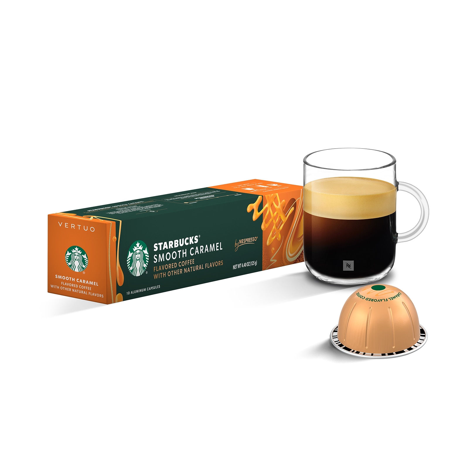 Starbucks Smooth Caramel Coffee Nespresso Vertuo Capsules, Light Roast, 10/Pack (2017.10)