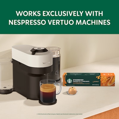 Starbucks Smooth Caramel Coffee Nespresso Vertuo Capsules, Light Roast, 10/Pack (2017.10)