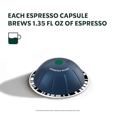 Starbucks Espresso Roast Coffee Nespresso Vertuo Capsules, Dark Roast, 10/Pack (2006.10)