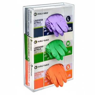 Azar Glove Box Vertical Dispenser, 1 Compartment, Acrylic, Clear (255630-1PK)