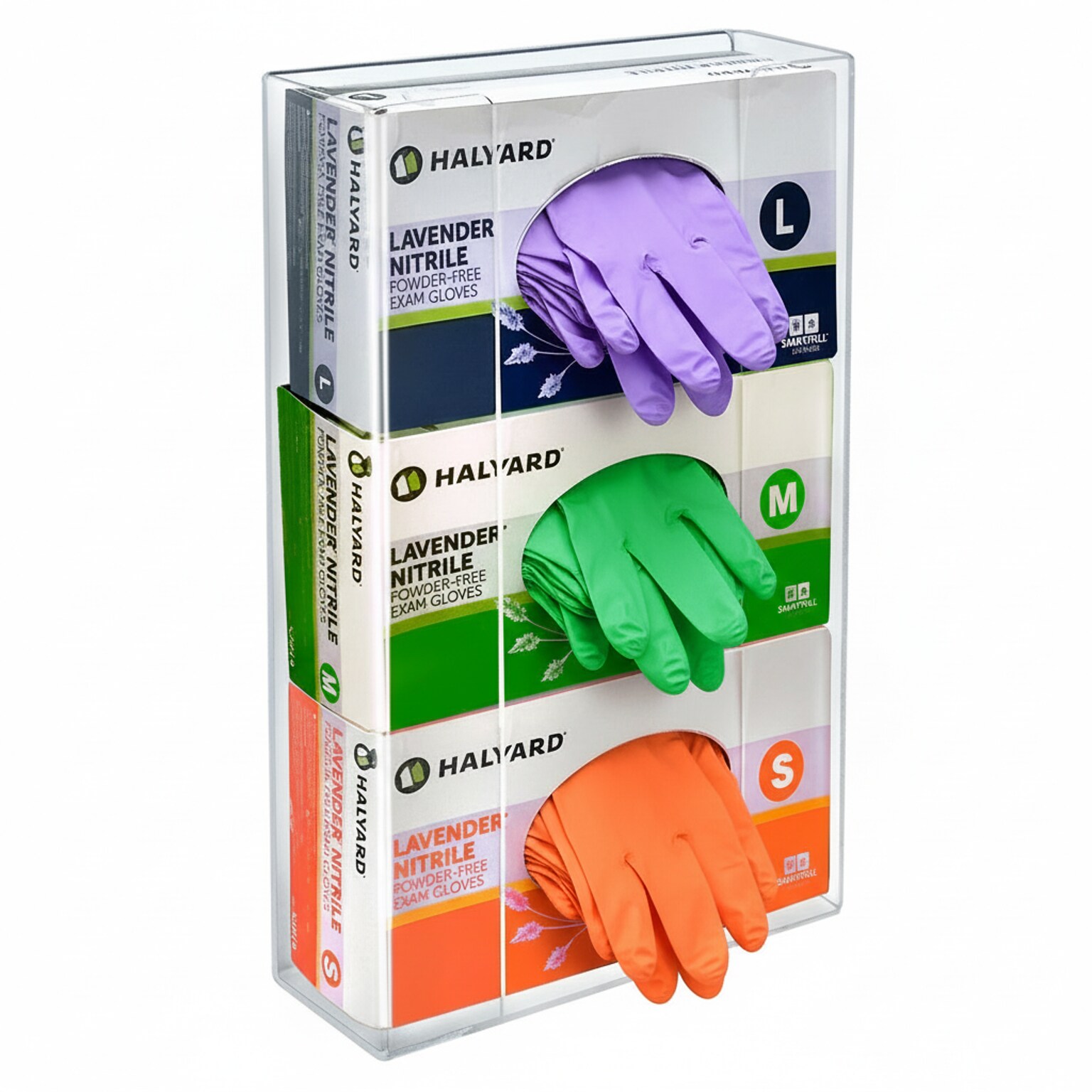 Azar Glove Box Vertical Dispenser, 1 Compartment, Acrylic, Clear (255630-1PK)