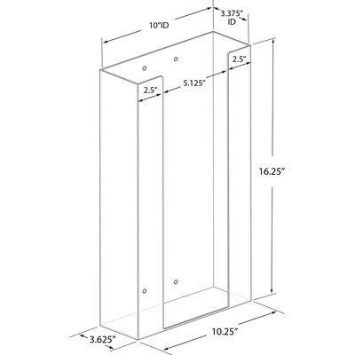 Azar Glove Box Vertical Dispenser, 1 Compartment, Acrylic, Clear (255630-1PK)