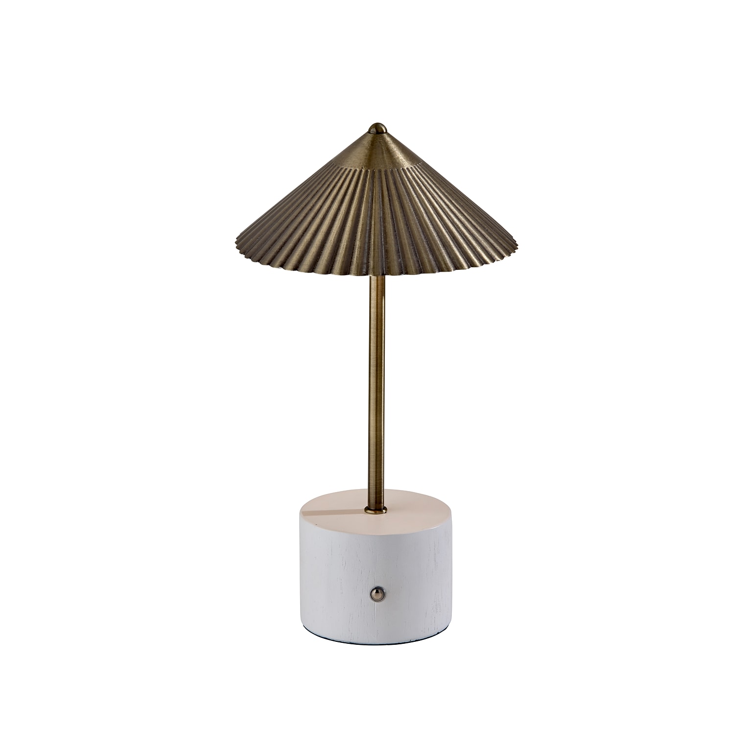 Adesso Mika 11.75H LED Table Lamp, Wash White/Antique Brass Metal Shade (3209-21)