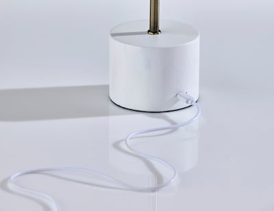 Adesso Mika 11.75"H LED Table Lamp, Wash White/Antique Brass Metal Shade (3209-21)