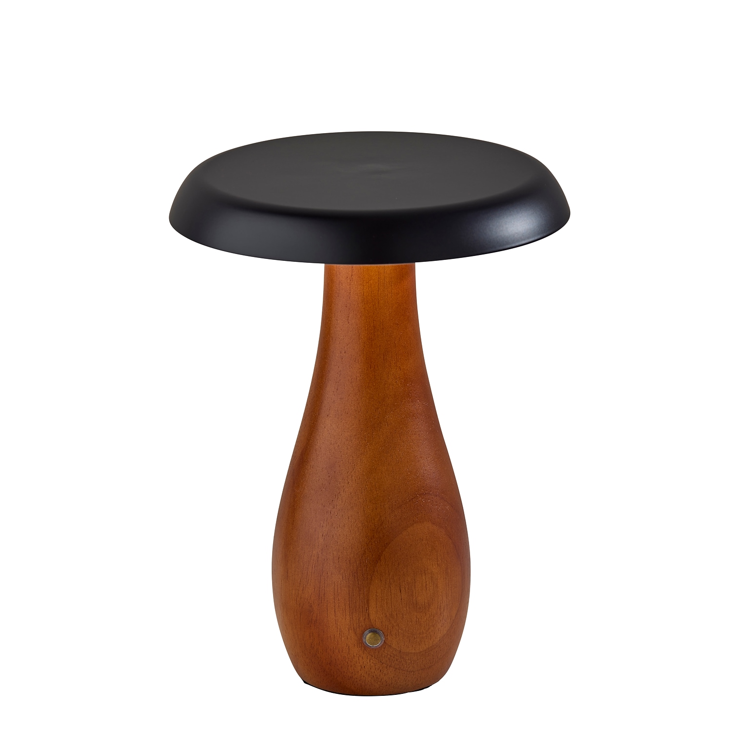 Adesso Naya 9.25H LED Table Lamp, Walnut Wood/Black Metal Shade (3196-15)