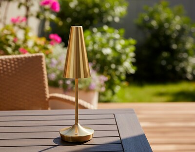 Adesso Flynn 14.25"H LED Table Lamp, Antique Brass (3194-21)