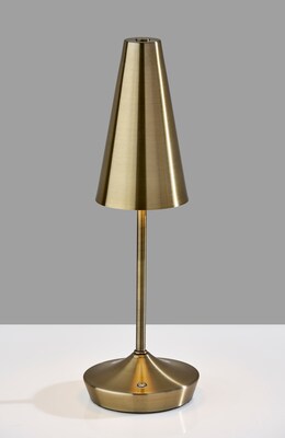 Adesso Flynn 14.25"H LED Table Lamp, Antique Brass (3194-21)