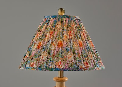 Adesso Faye 26.5"H Incandescent Table Lamp, Natural Wood/Multi-Color Floral Fabric Shade (1649-12)