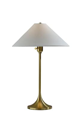 Adesso Esme 22H Incandescent Table Lamp, Antique Brass/White Fabric Shade (2619-21)