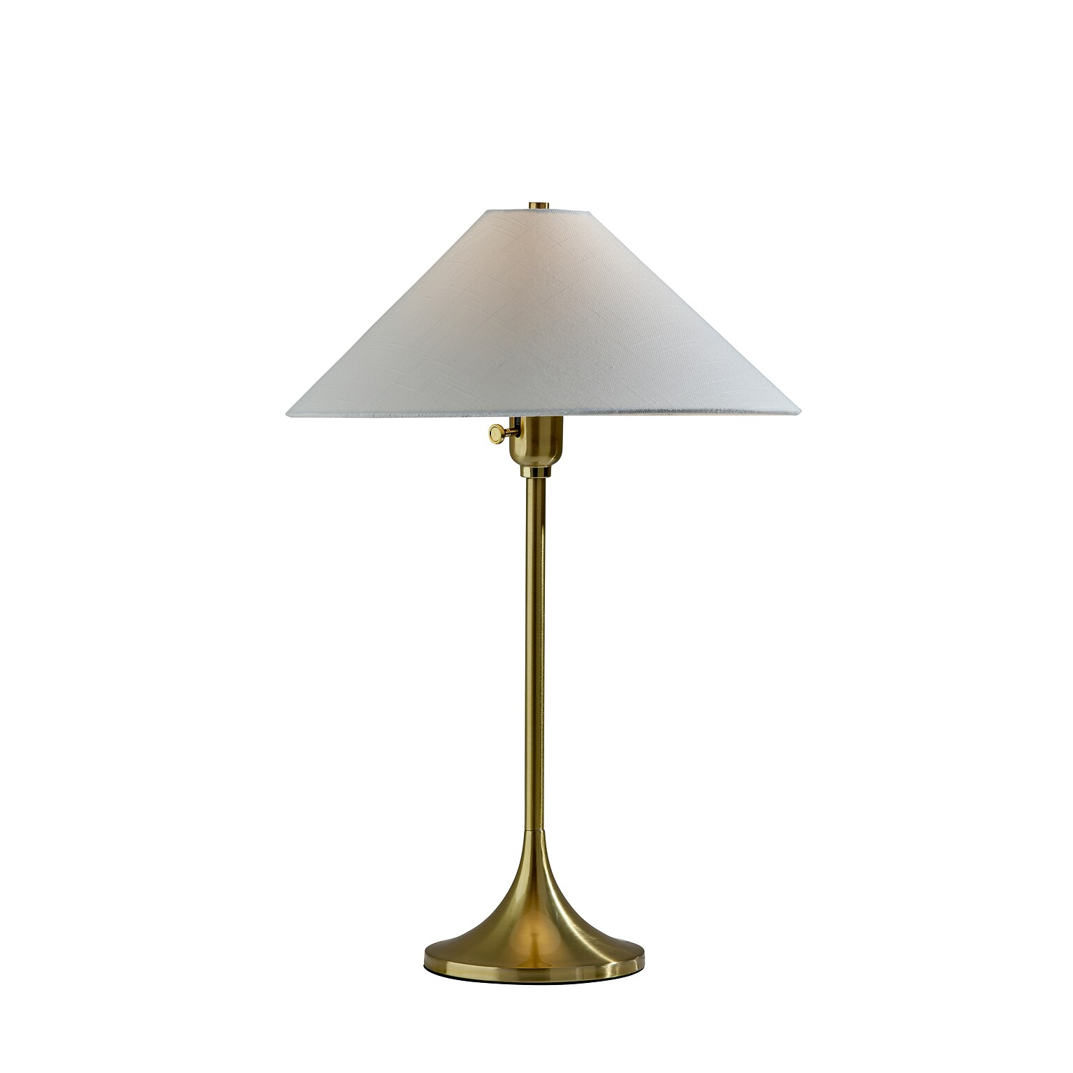 Adesso Esme 22H Incandescent Table Lamp, Antique Brass/White Fabric Shade (2619-21)