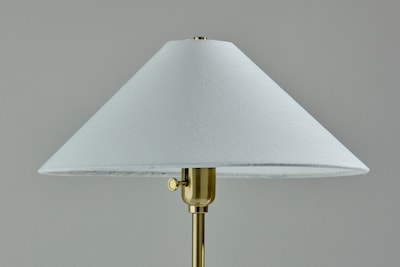 Adesso Esme 22"H Incandescent Table Lamp, Antique Brass/White Fabric Shade (2619-21)