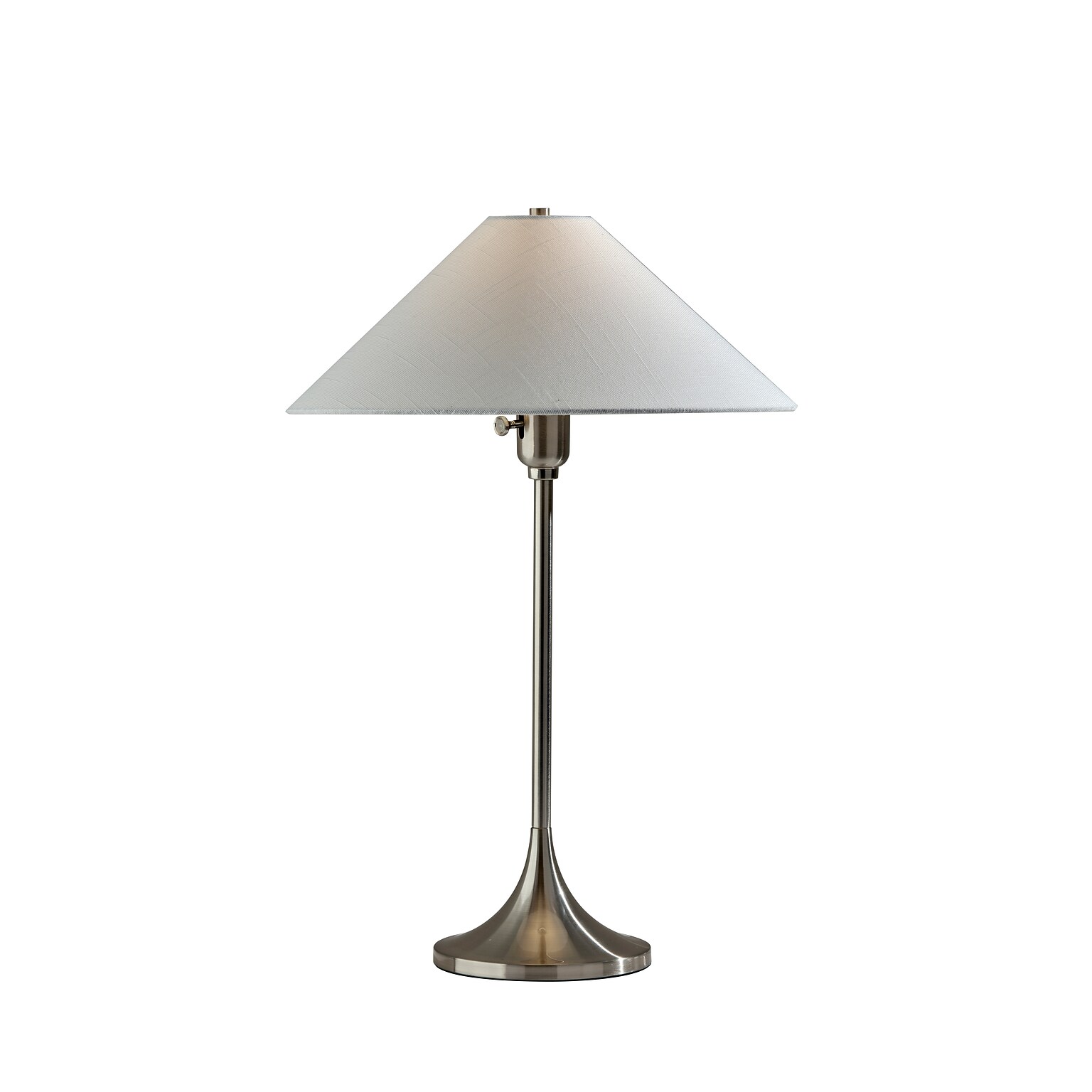 Adesso Esme 22H Incandescent Table Lamp, Brushed Steel/White Fabric Shade (2619-21)