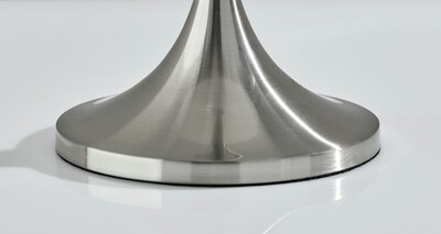 Adesso Esme 22"H Incandescent Table Lamp, Brushed Steel/White Fabric Shade (2619-21)