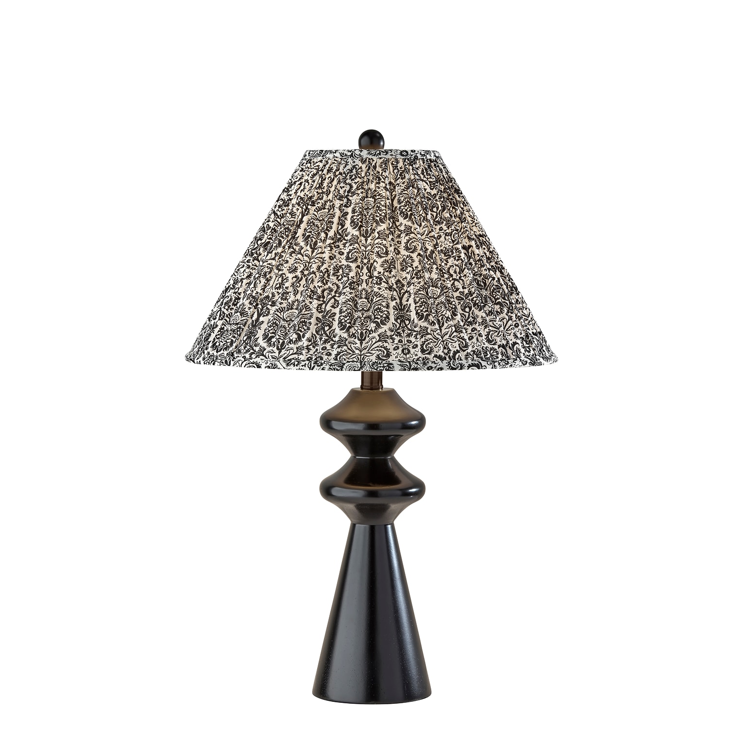 Adesso Dahlia 26.5H Incandescent Table Lamp, Black/Navy/White Fabric Shade (1647-01)