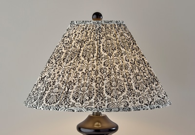 Adesso Dahlia 26.5"H Incandescent Table Lamp, Black/Navy/White Fabric Shade (1647-01)