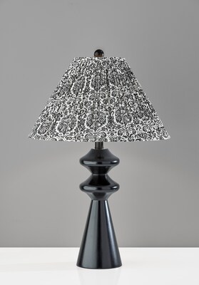 Adesso Dahlia 26.5"H Incandescent Table Lamp, Black/Navy/White Fabric Shade (1647-01)