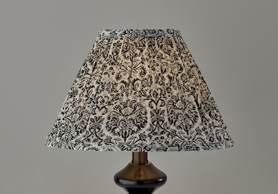 Adesso Dahlia 18"H Incandescent Table Lamp, Black/Navy/White Fabric Shade (1646-01)