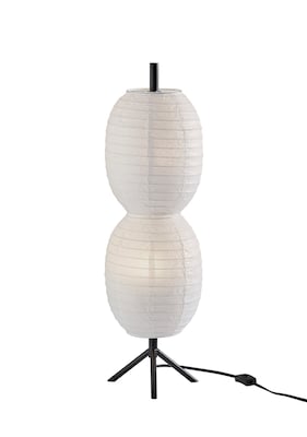 Adesso Lanai 26.75H Incandescent Table Lamp, Black/White Paper Shade (1644-01)