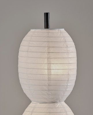 Adesso Lanai 26.75"H Incandescent Table Lamp, Black/White Paper Shade (1644-01)