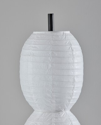Adesso Lanai 26.75"H Incandescent Table Lamp, Black/White Paper Shade (1644-01)