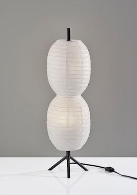 Adesso Lanai 26.75"H Incandescent Table Lamp, Black/White Paper Shade (1644-01)