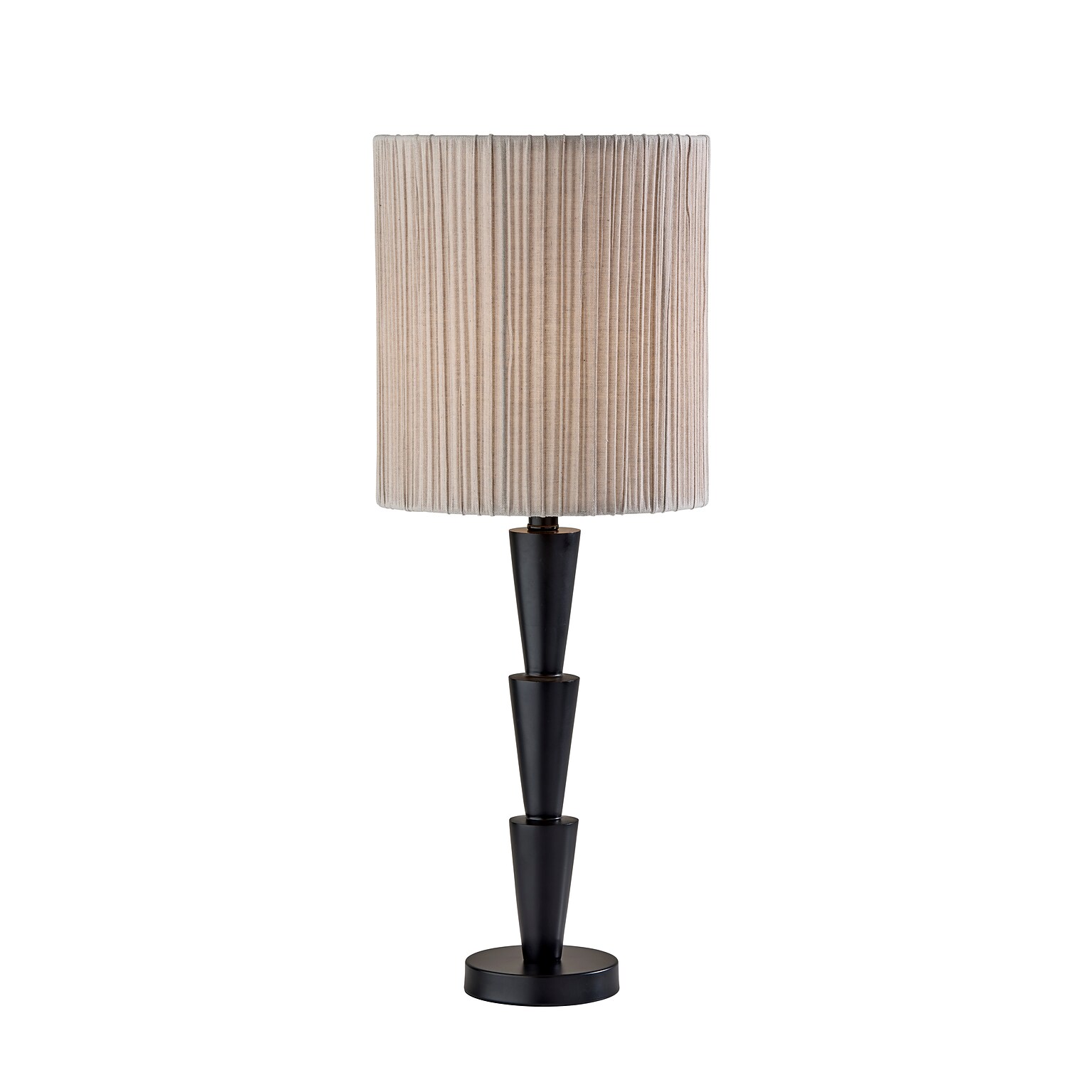 Adesso Amos 28H Incandescent Table Lamp, Black/Oatmeal Linen Shade (1642-01)
