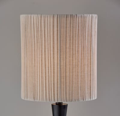 Adesso Amos 28"H Incandescent Table Lamp, Black/Oatmeal Linen Shade (1642-01)