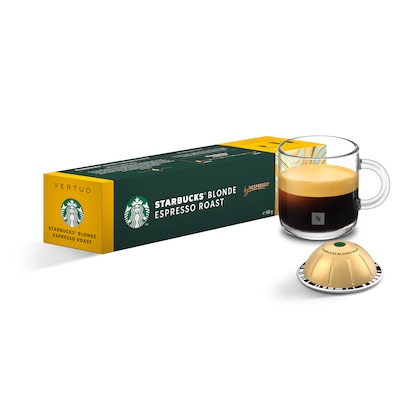 Starbucks Blonde Espresso Roast Coffee Nespresso Vertuo Capsules, Light Roast, 10/Pack (2007.10)