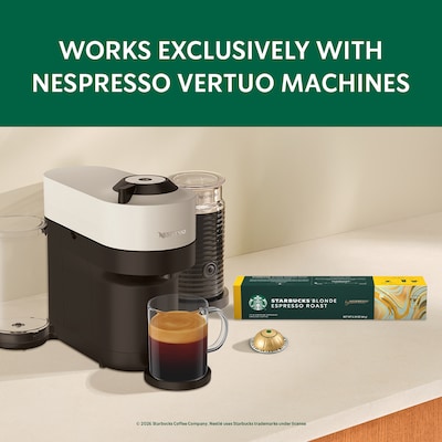 Starbucks Blonde Espresso Roast Coffee Nespresso Vertuo Capsules, Light Roast, 10/Pack (2007.10)