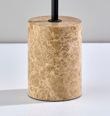 Adesso Rayne 27"H Incandescent Table Lamp, Brown Marble Base/Rattan Shade (3293-01)