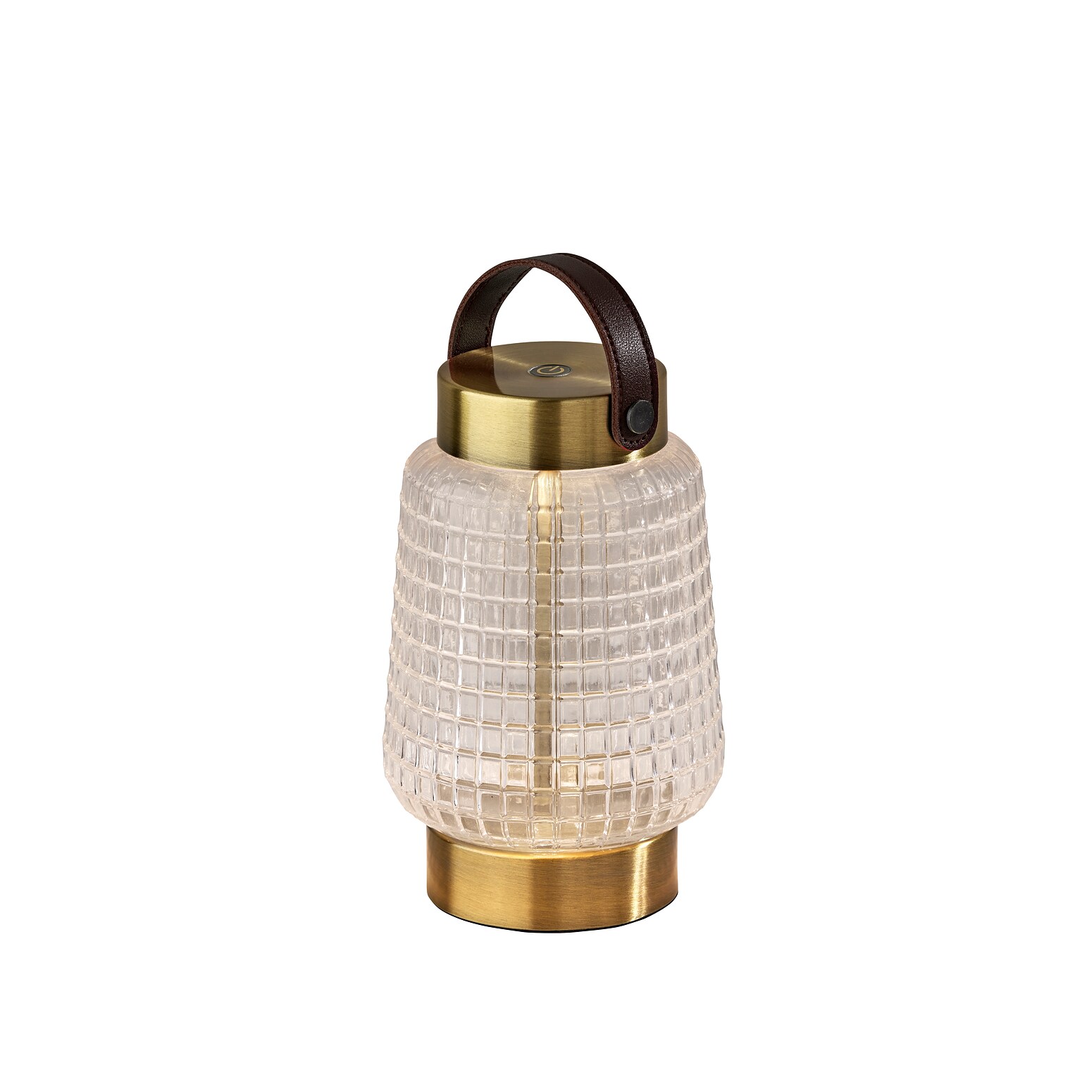 Adesso Samara 7.75 LED Table Lamp, Antique Brass with Iron & Glass Shade (3336-21)