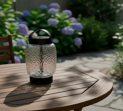 Adesso Cassius 7.75H LED Table Lamp, Black with Iron & Glass Shade (3343-01)