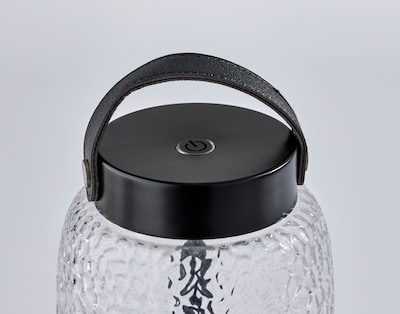Adesso Cassius 7.75"H LED Table Lamp, Black with Iron & Glass Shade (3343-01)