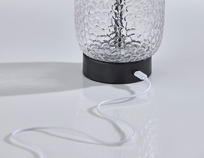 Adesso Cassius 7.75"H LED Table Lamp, Black with Iron & Glass Shade (3343-01)
