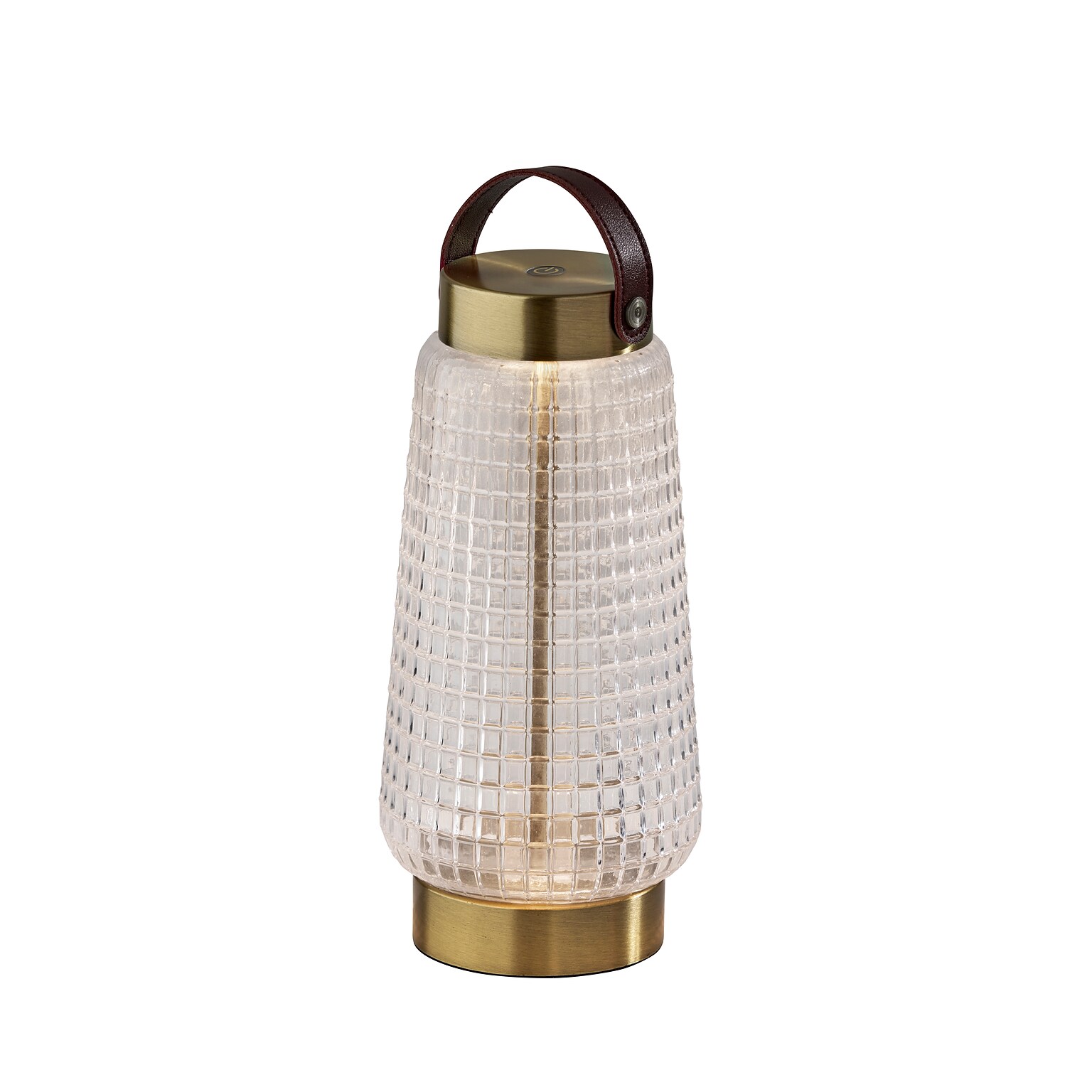 Adesso Samara 10.6H LED Table Lamp, Antique Brass with Iron & Glass Shade (3339-21)