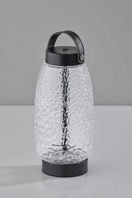 Adesso Cassius 10.6H LED Table Lamp, Black with Iron & Glass Shade (3345-01)