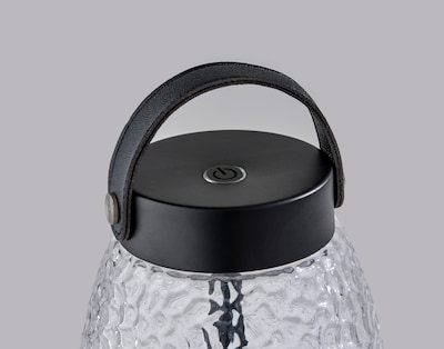 Adesso Cassius 10.6"H LED Table Lamp, Black with Iron & Glass Shade (3345-01)