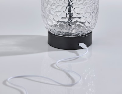 Adesso Cassius 10.6"H LED Table Lamp, Black with Iron & Glass Shade (3345-01)