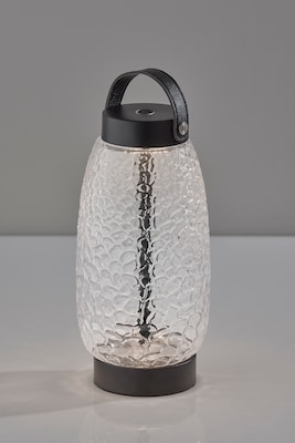 Adesso Cassius 10.6"H LED Table Lamp, Black with Iron & Glass Shade (3345-01)